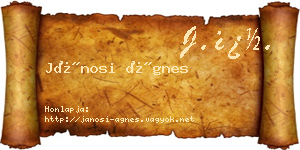 Jánosi Ágnes névjegykártya